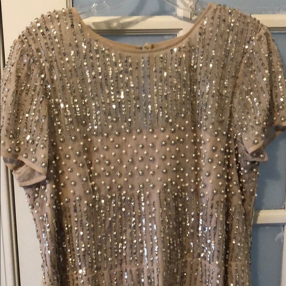 Beautiful beaded blush colored formal dress - Picture 2 of 5